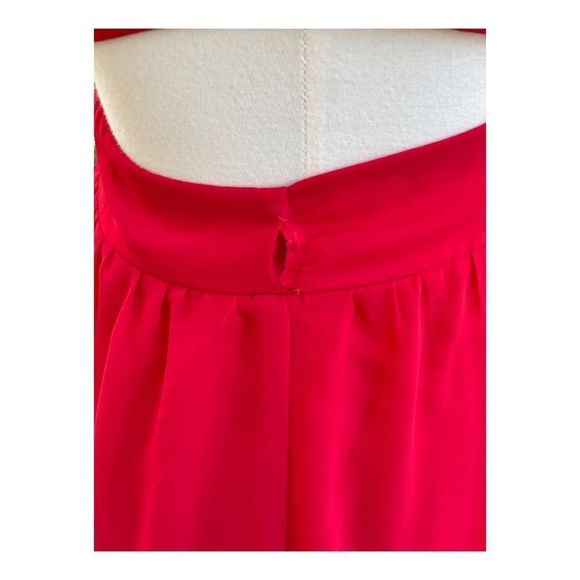 Wet Seal Red Mini Dress Waist Cut-Out Ruffle Scoop Collar Sleeveless Sz S - Picture 5 of 9